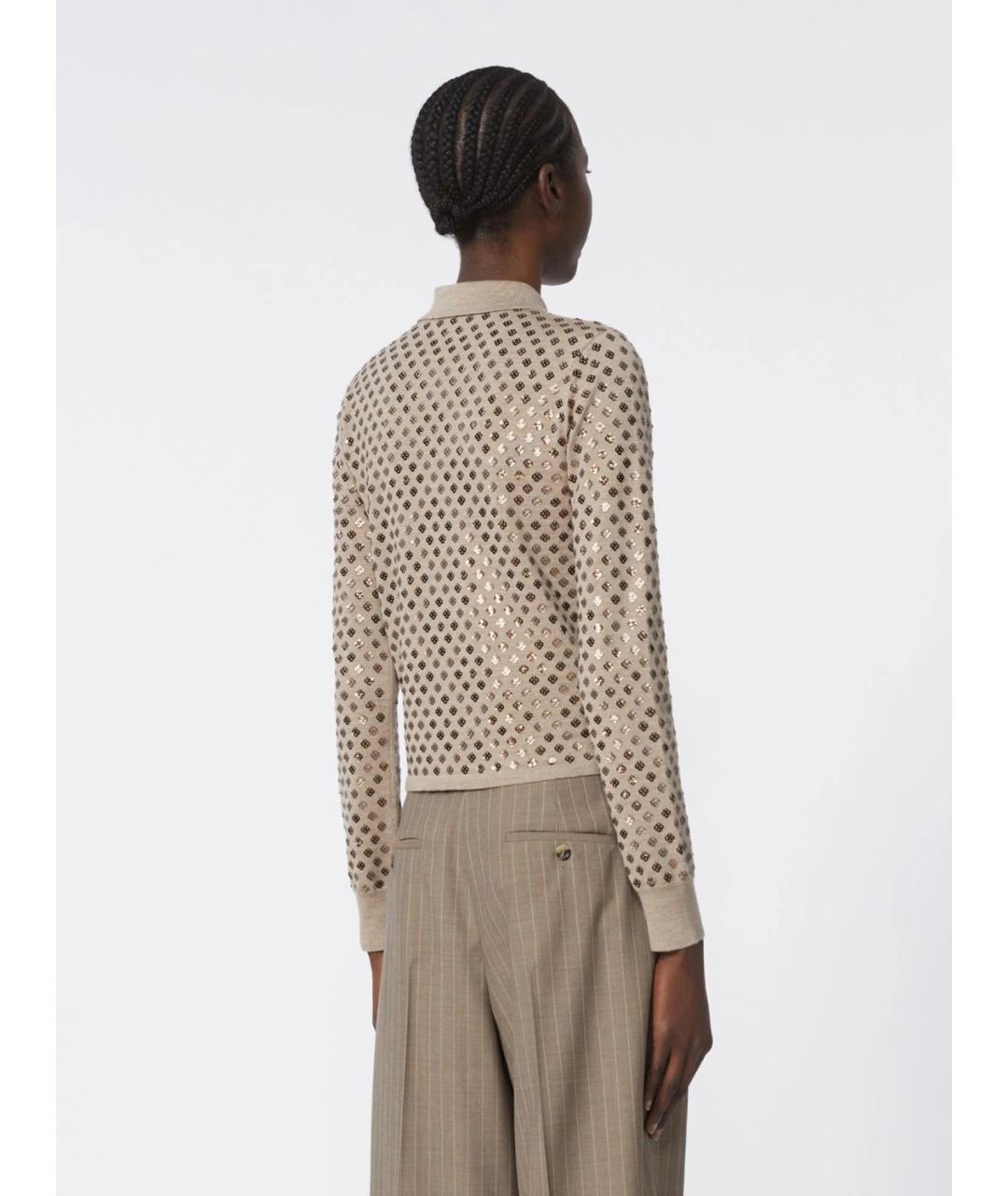 MAX MARA Бежевый шерстяной кардиган, фото 5