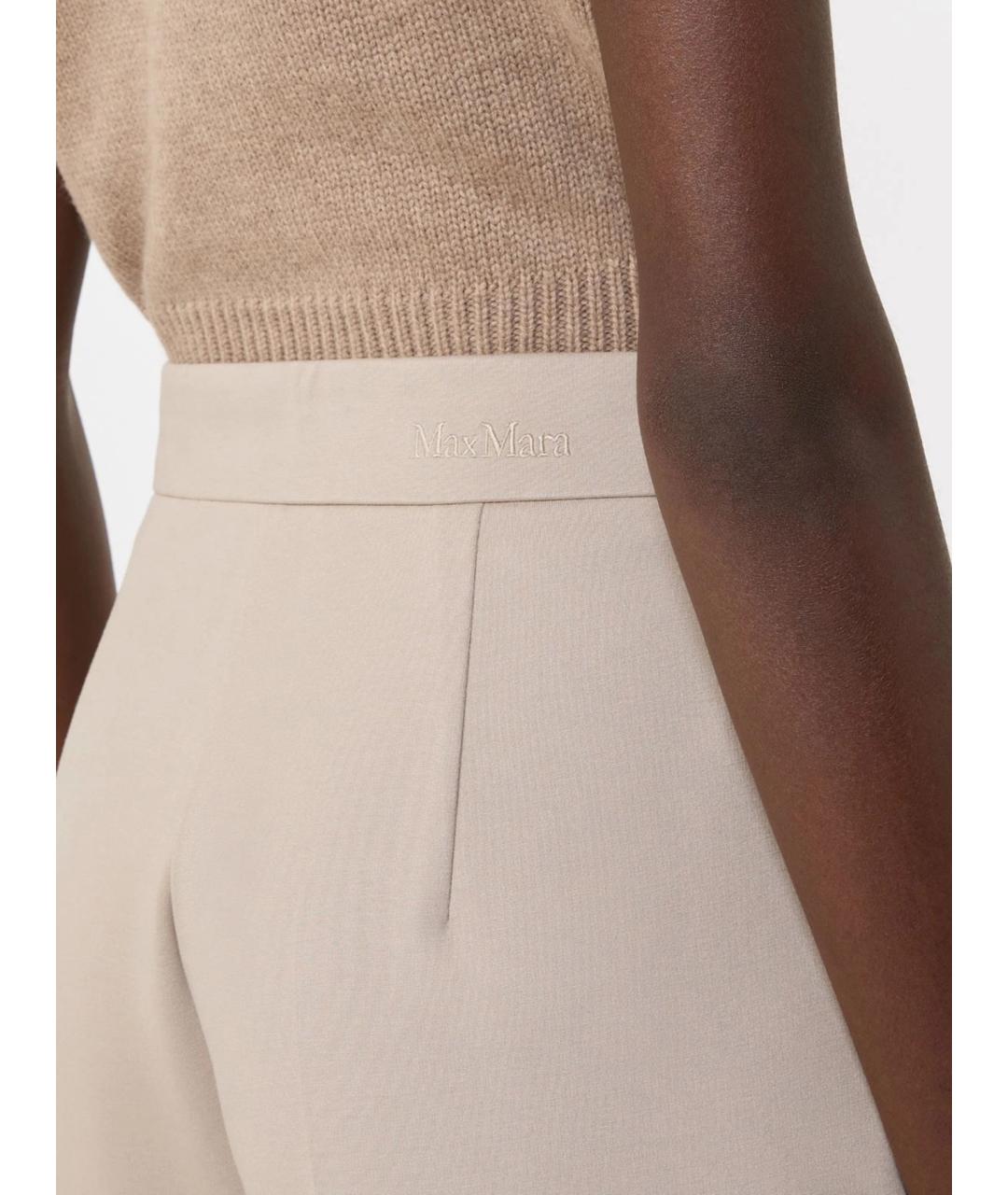 MAX MARA Бежевые вискозные брюки широкие, фото 5