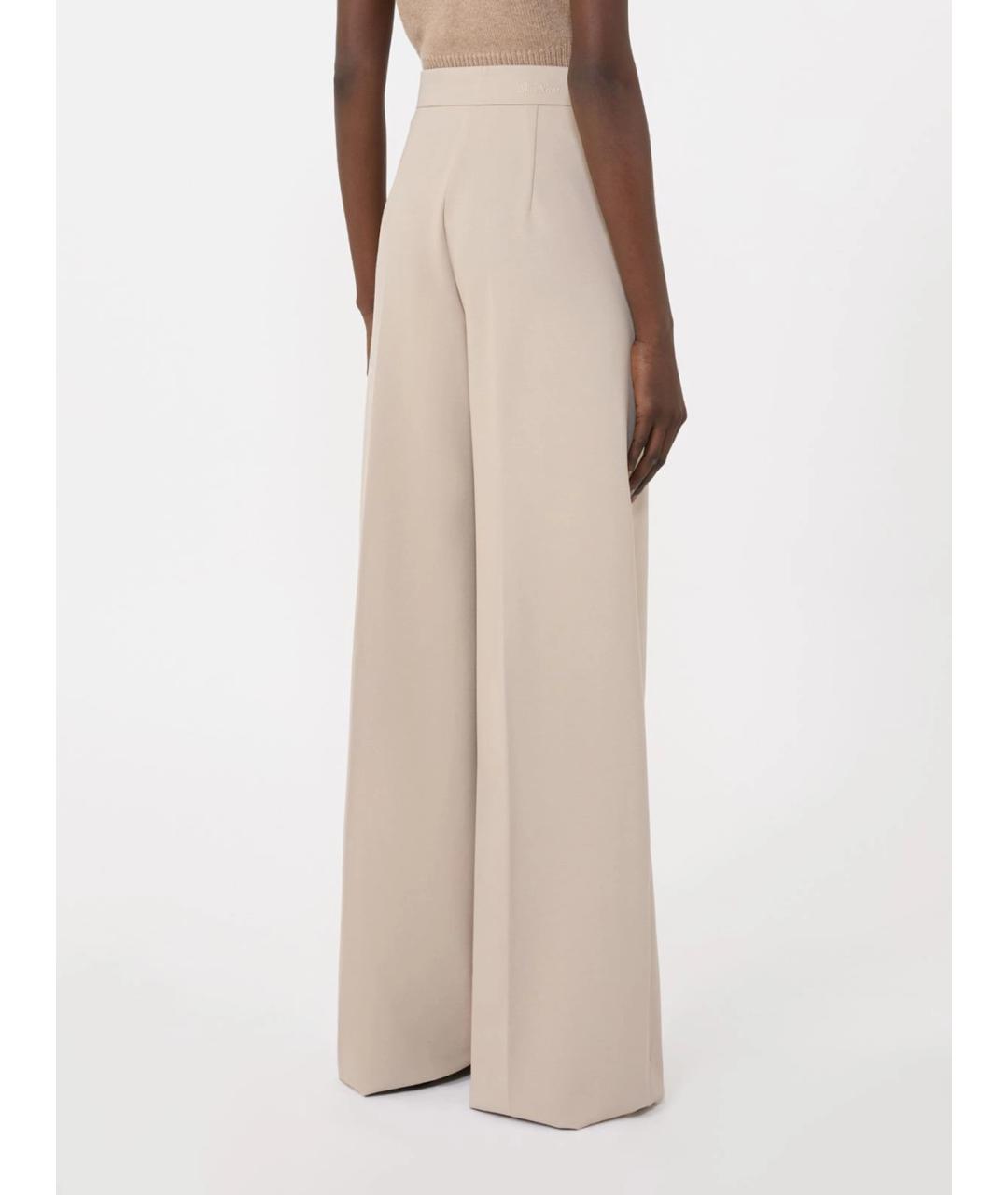 MAX MARA Бежевые вискозные брюки широкие, фото 4