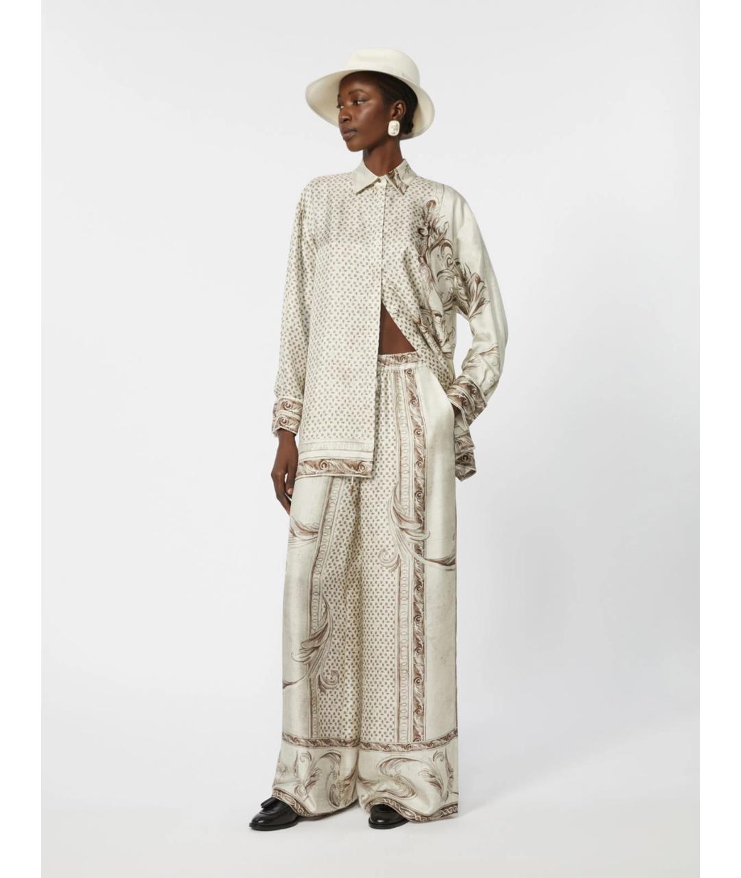 MAX MARA Бежевая шелковая рубашка, фото 2