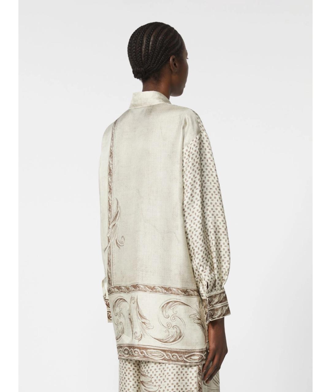 MAX MARA Бежевая шелковая рубашка, фото 4