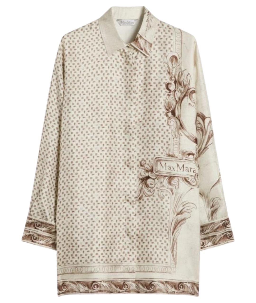 MAX MARA Бежевая шелковая рубашка, фото 1