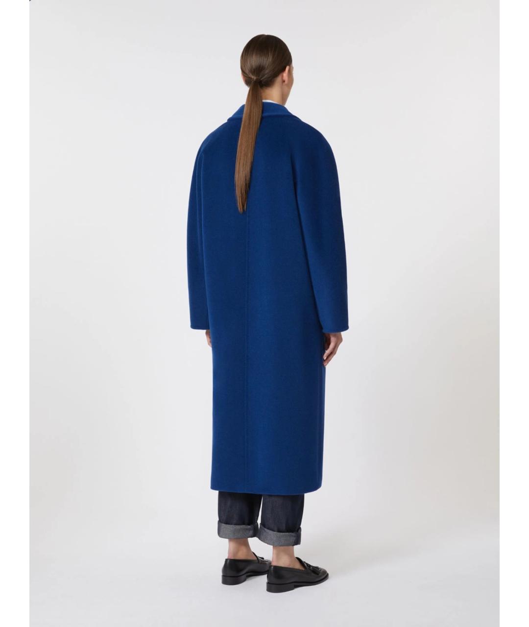 MAX MARA Синее шерстяное пальто, фото 4