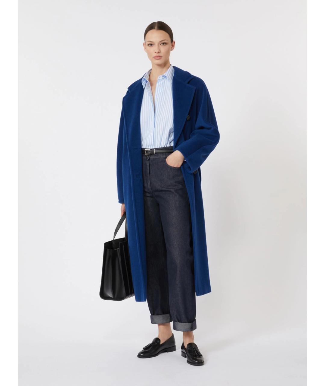 MAX MARA Синее шерстяное пальто, фото 2