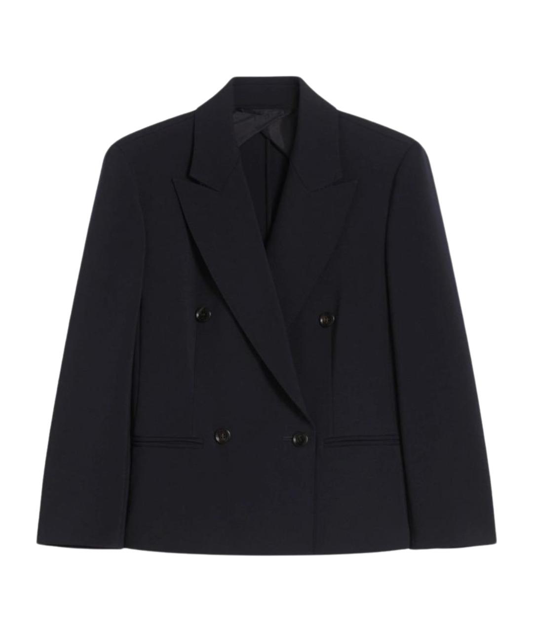 MAX MARA Темно-синий шерстяной жакет/пиджак, фото 1