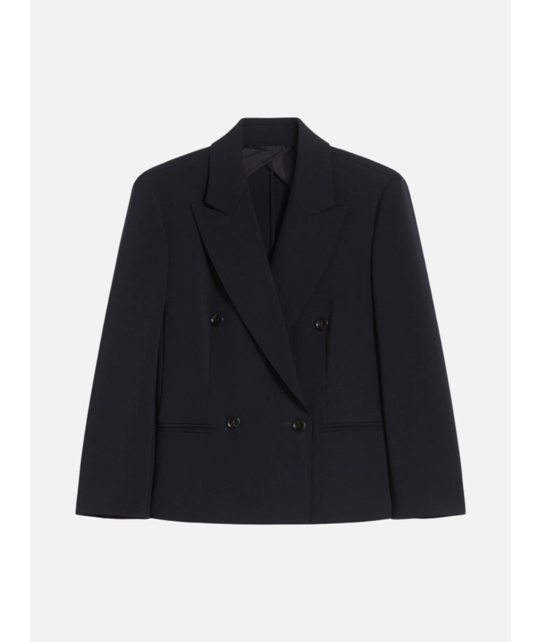 MAX MARA Темно-синий шерстяной жакет/пиджак, фото 5