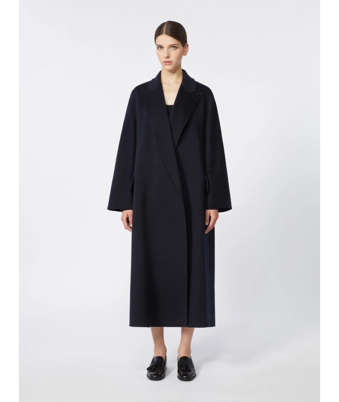 MAX MARA Темно-синее кашемировое пальто, фото 3