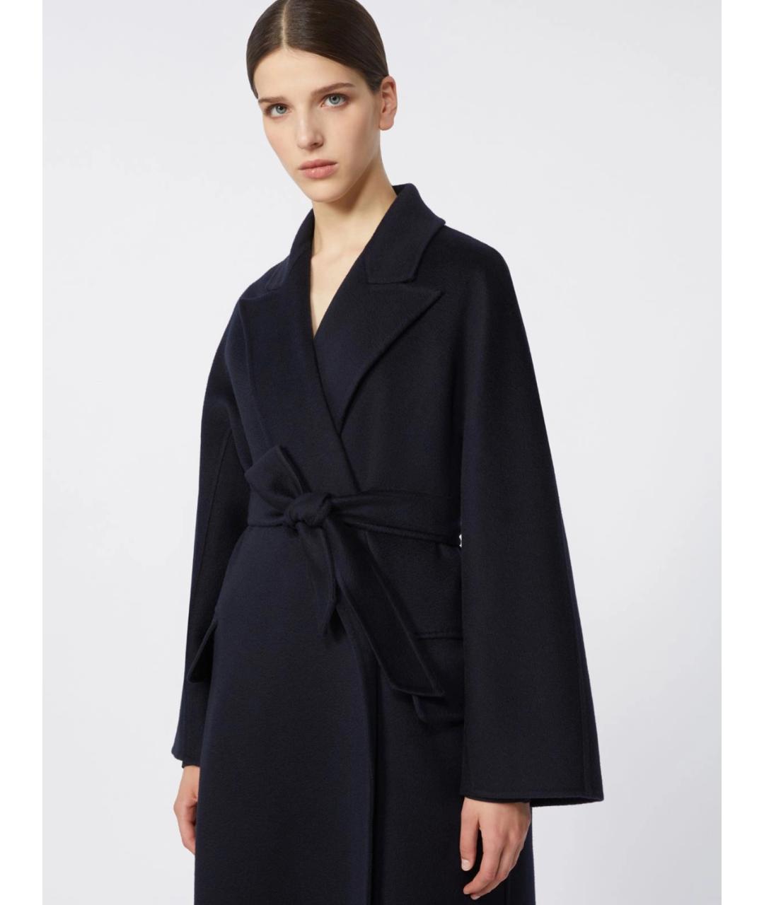 MAX MARA Темно-синее кашемировое пальто, фото 5