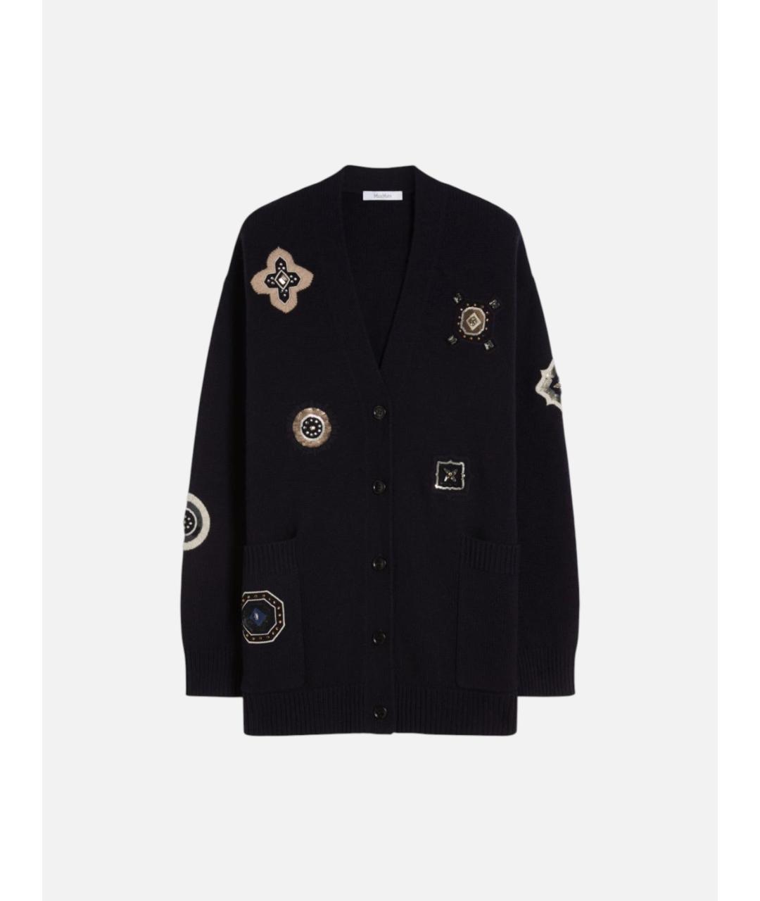 MAX MARA Темно-синий шерстяной кардиган, фото 6