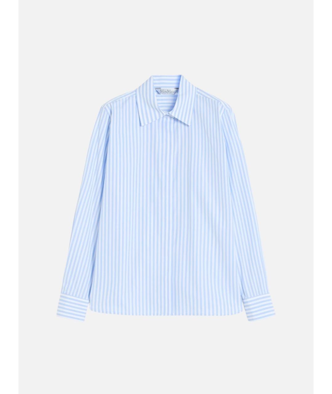 MAX MARA Голубая хлопковая рубашка, фото 4