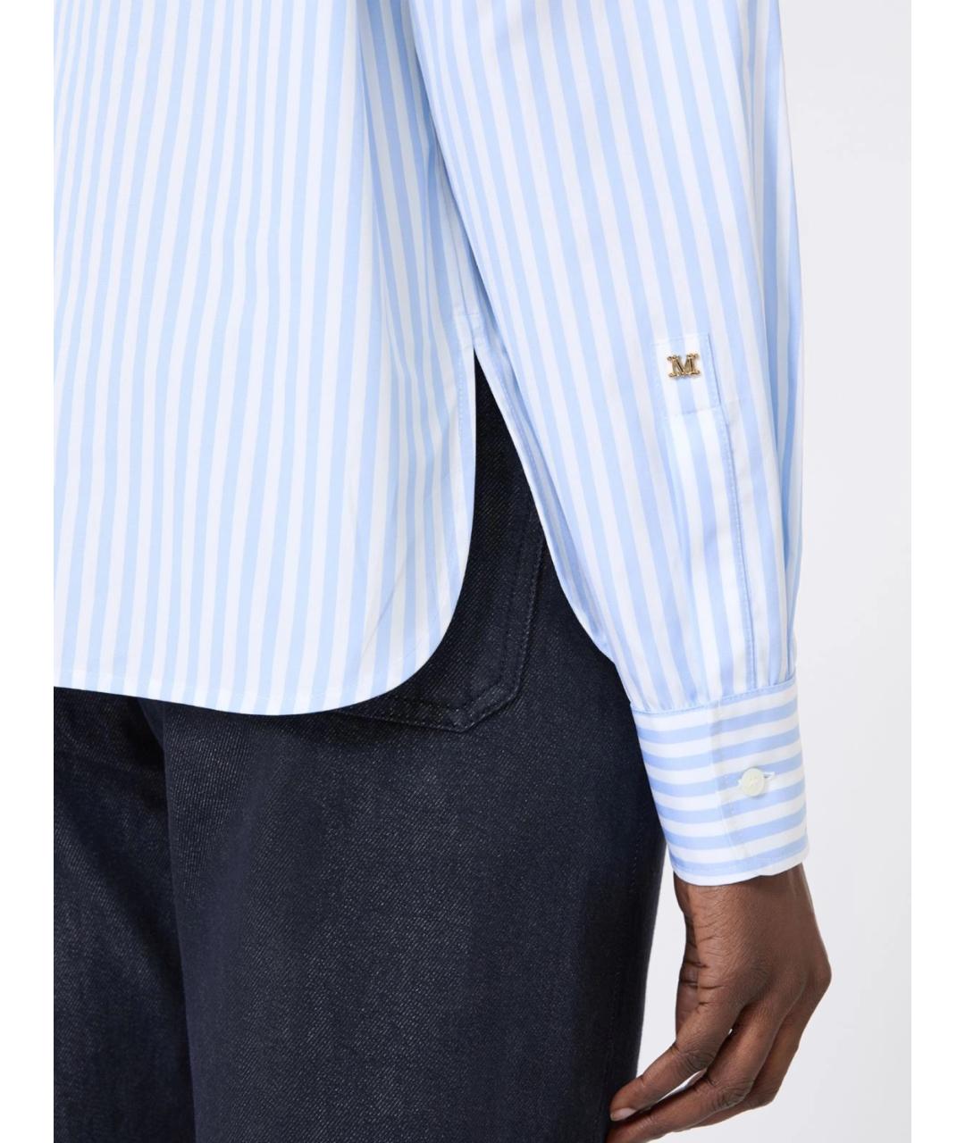 MAX MARA Голубая хлопковая рубашка, фото 3