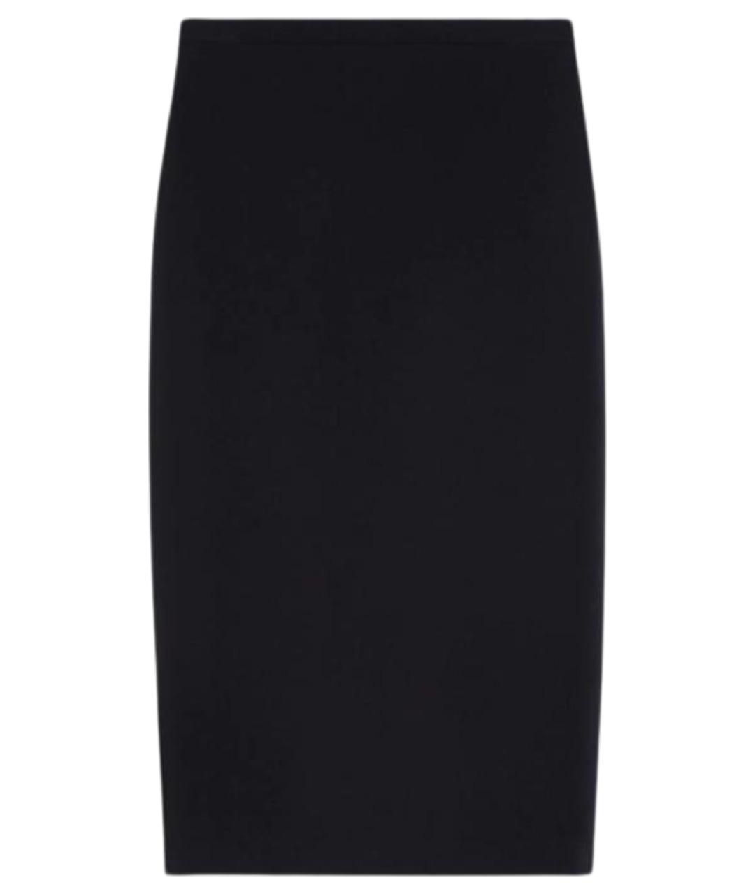 MAX MARA Темно-синяя шерстяная юбка миди, фото 1