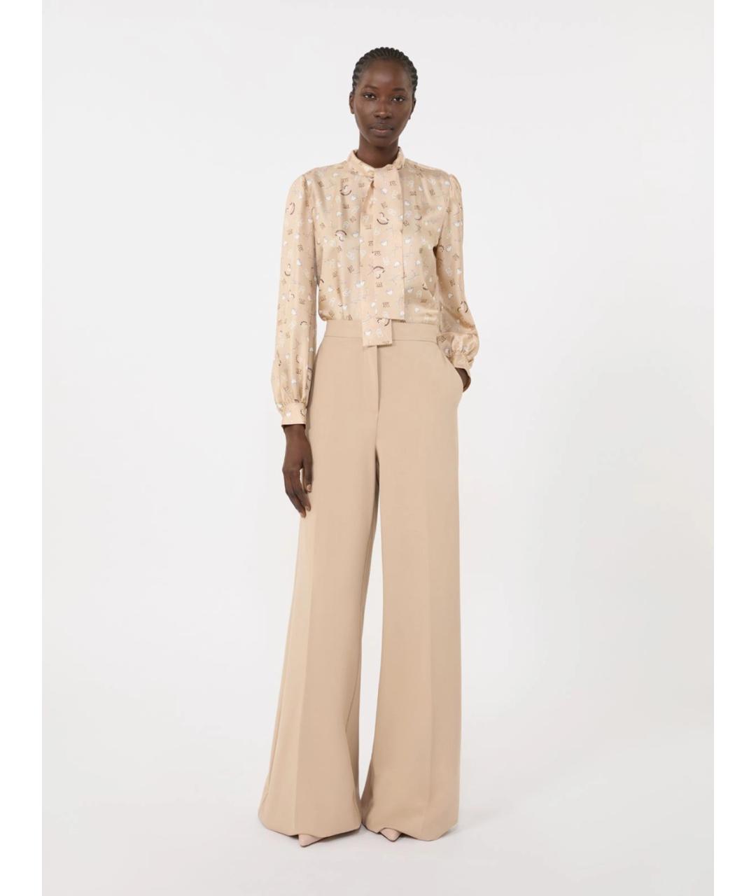 MAX MARA Бежевая шелковая рубашка, фото 2