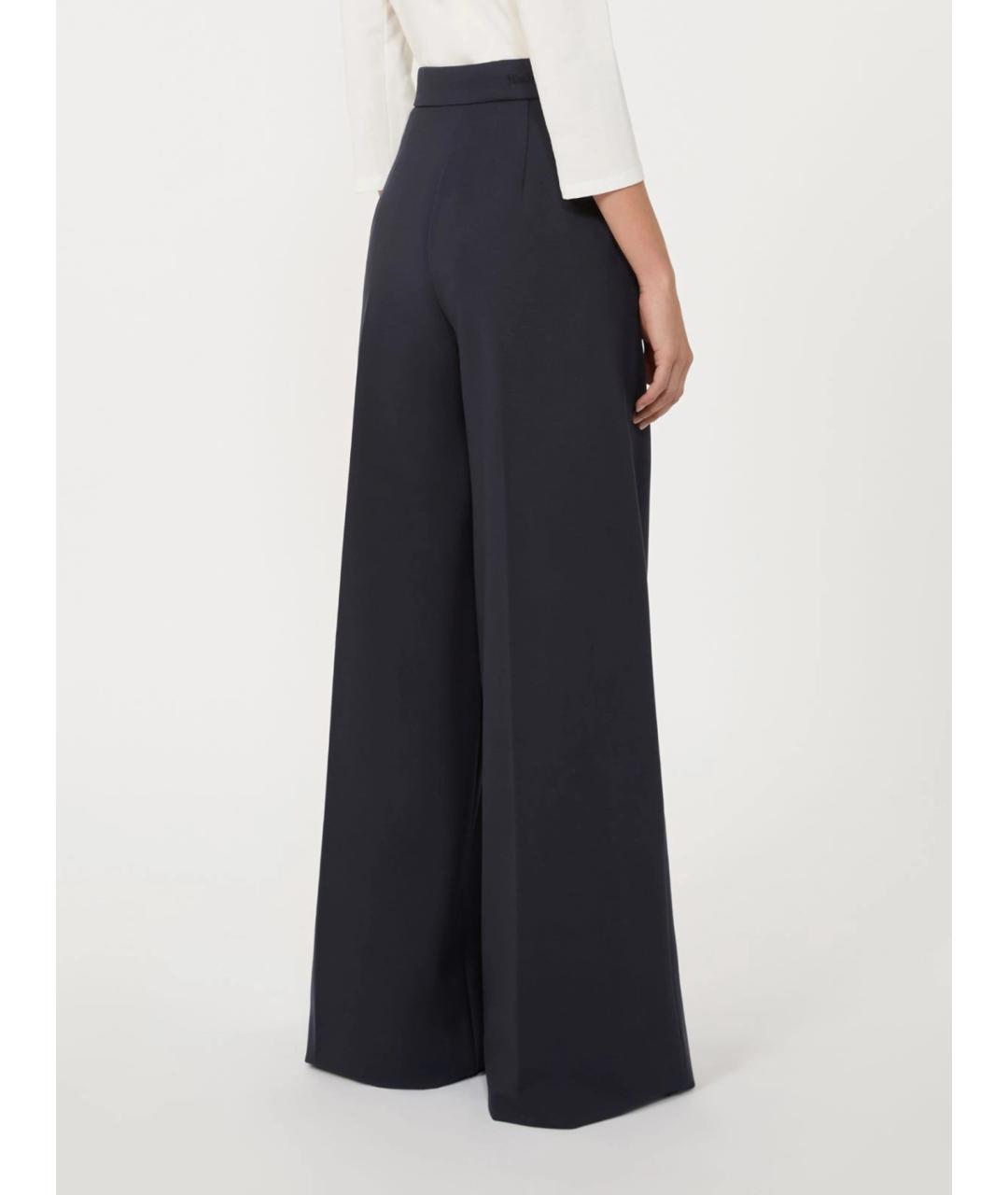 MAX MARA Черные вискозные брюки широкие, фото 4