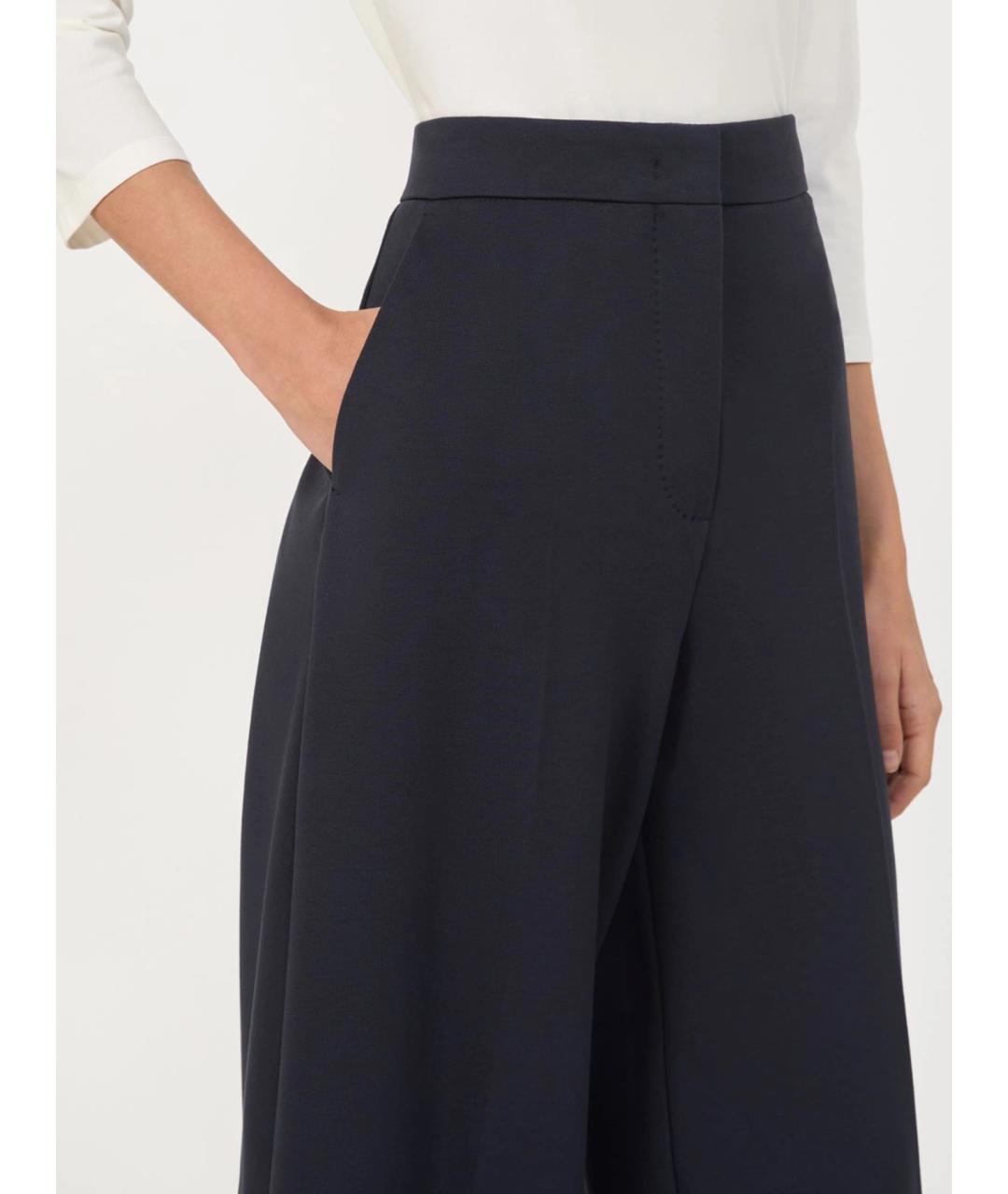 MAX MARA Черные вискозные брюки широкие, фото 5