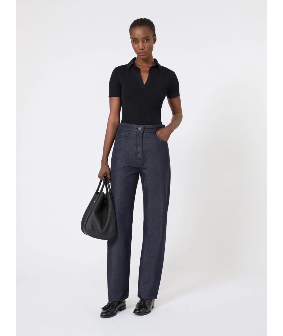 MAX MARA Темно-синий шерстяной джемпер / свитер, фото 2