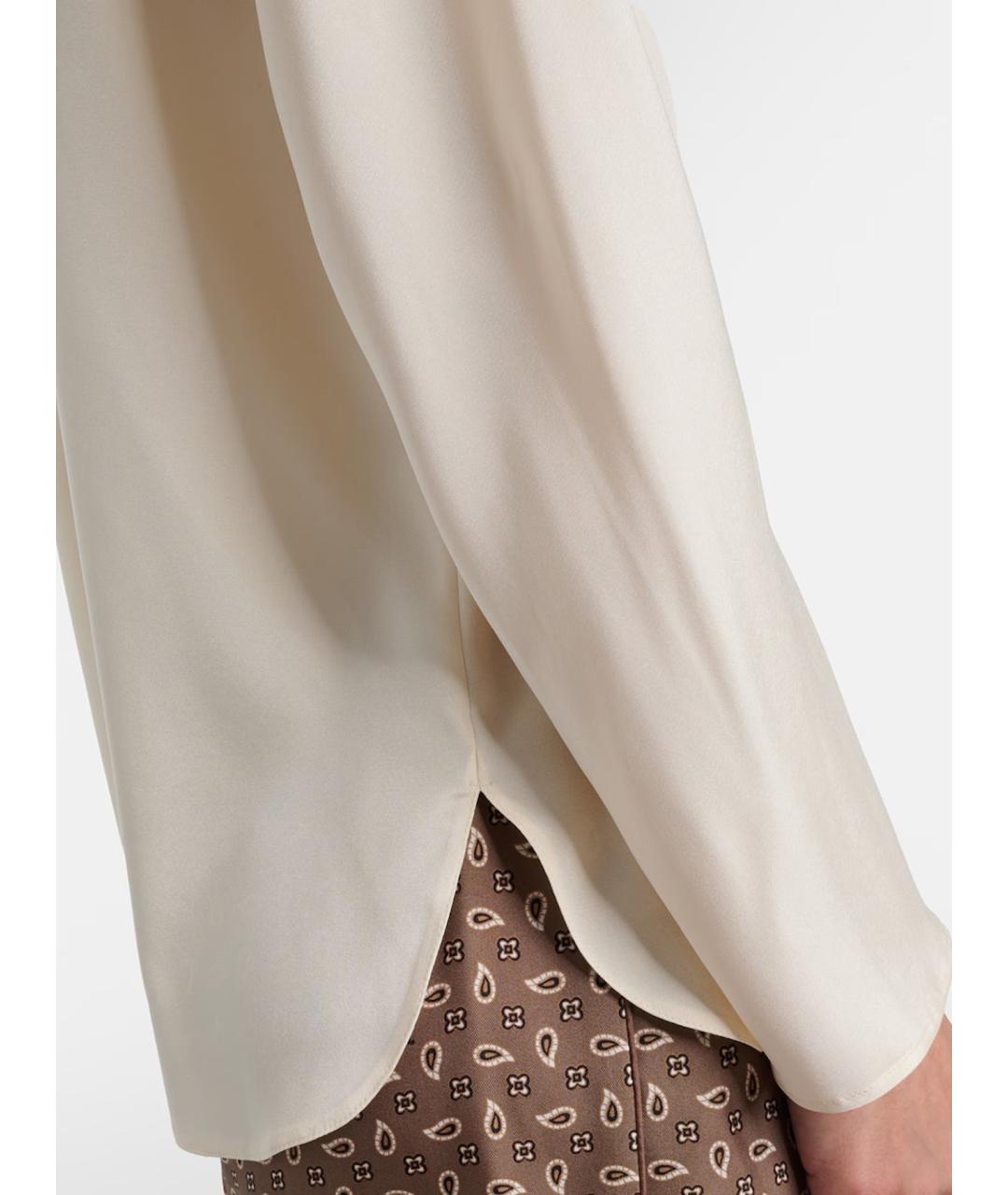 MAX MARA Белая шелковая блузы, фото 5