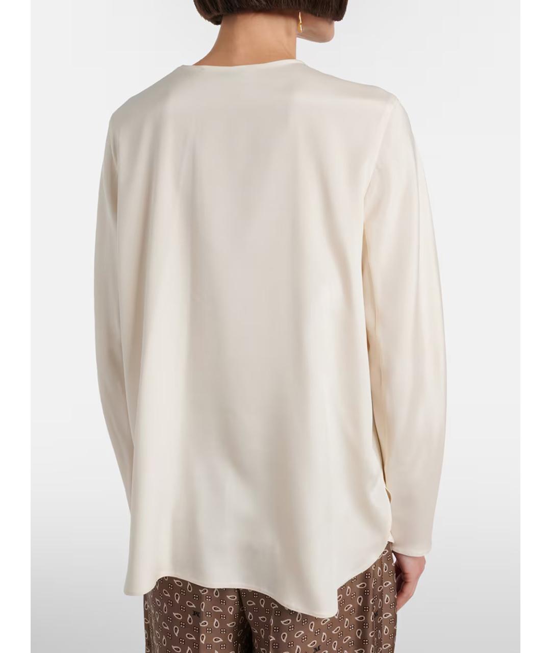 MAX MARA Белая шелковая блузы, фото 3