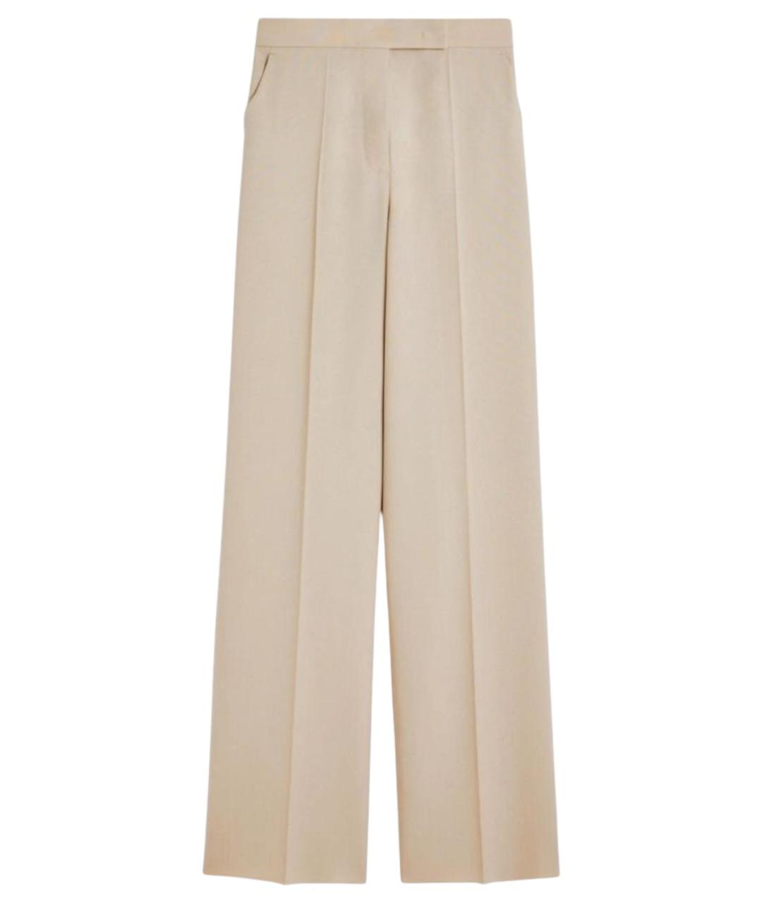 MAX MARA Бежевые шерстяные брюки широкие, фото 1