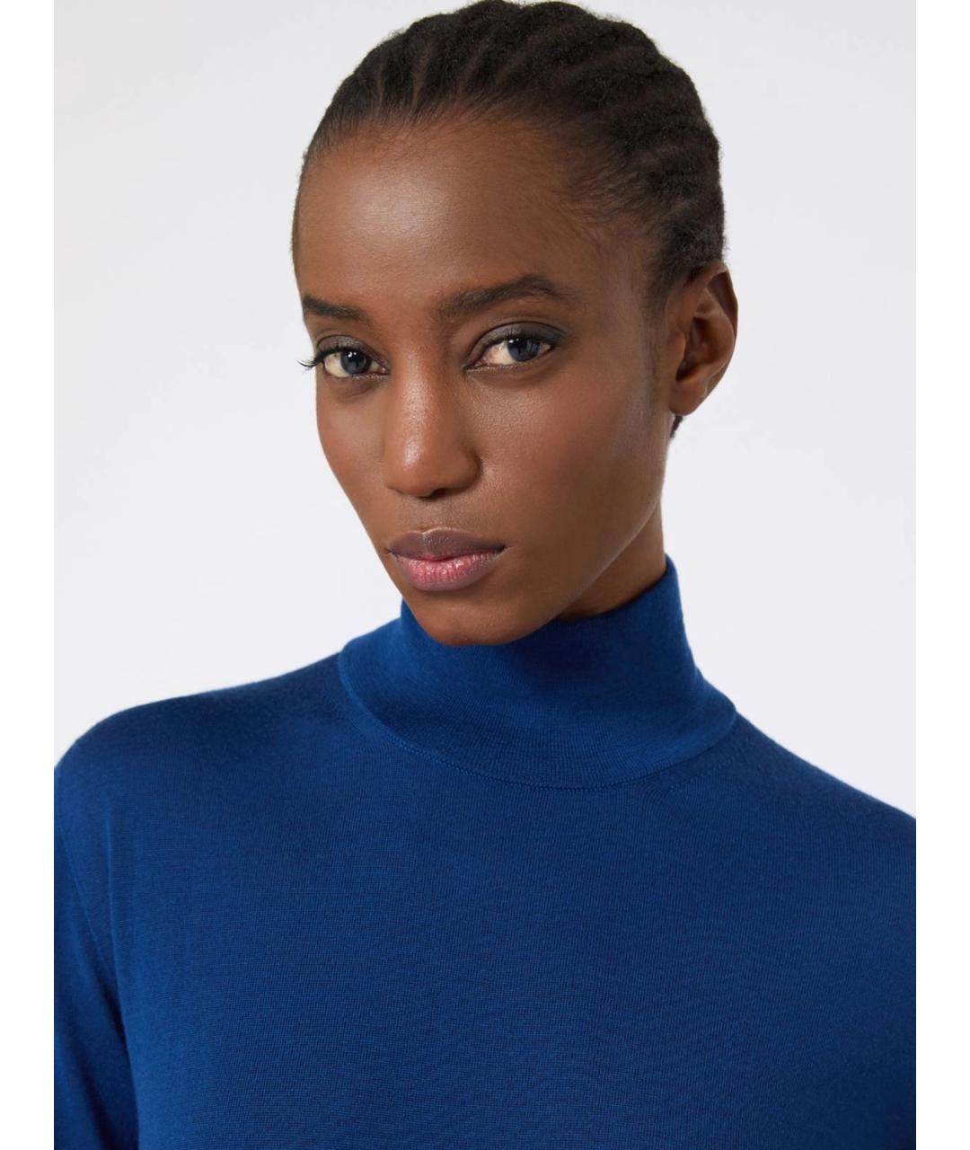 MAX MARA Синяя шерстяная водолазка, фото 5