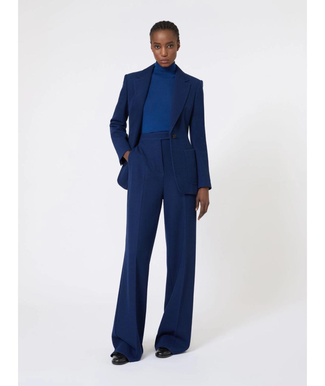 MAX MARA Синяя шерстяная водолазка, фото 2