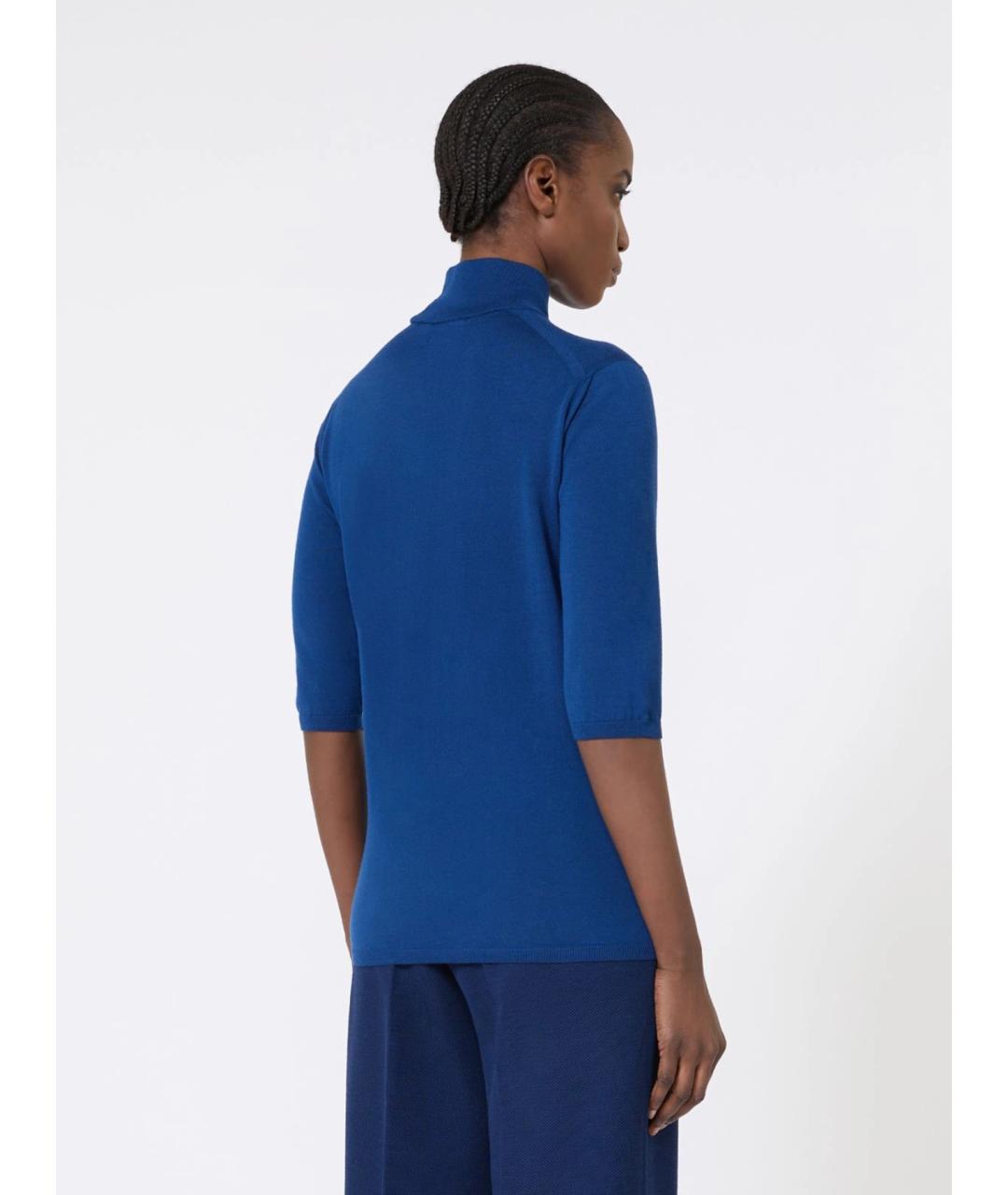 MAX MARA Синяя шерстяная водолазка, фото 4