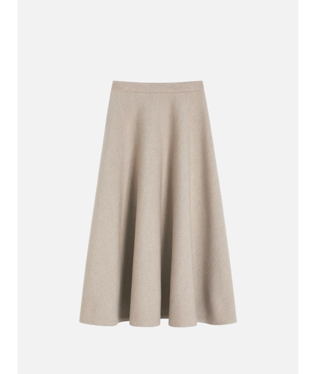 MAX MARA Бежевая полиэстеровая юбка миди, фото 5