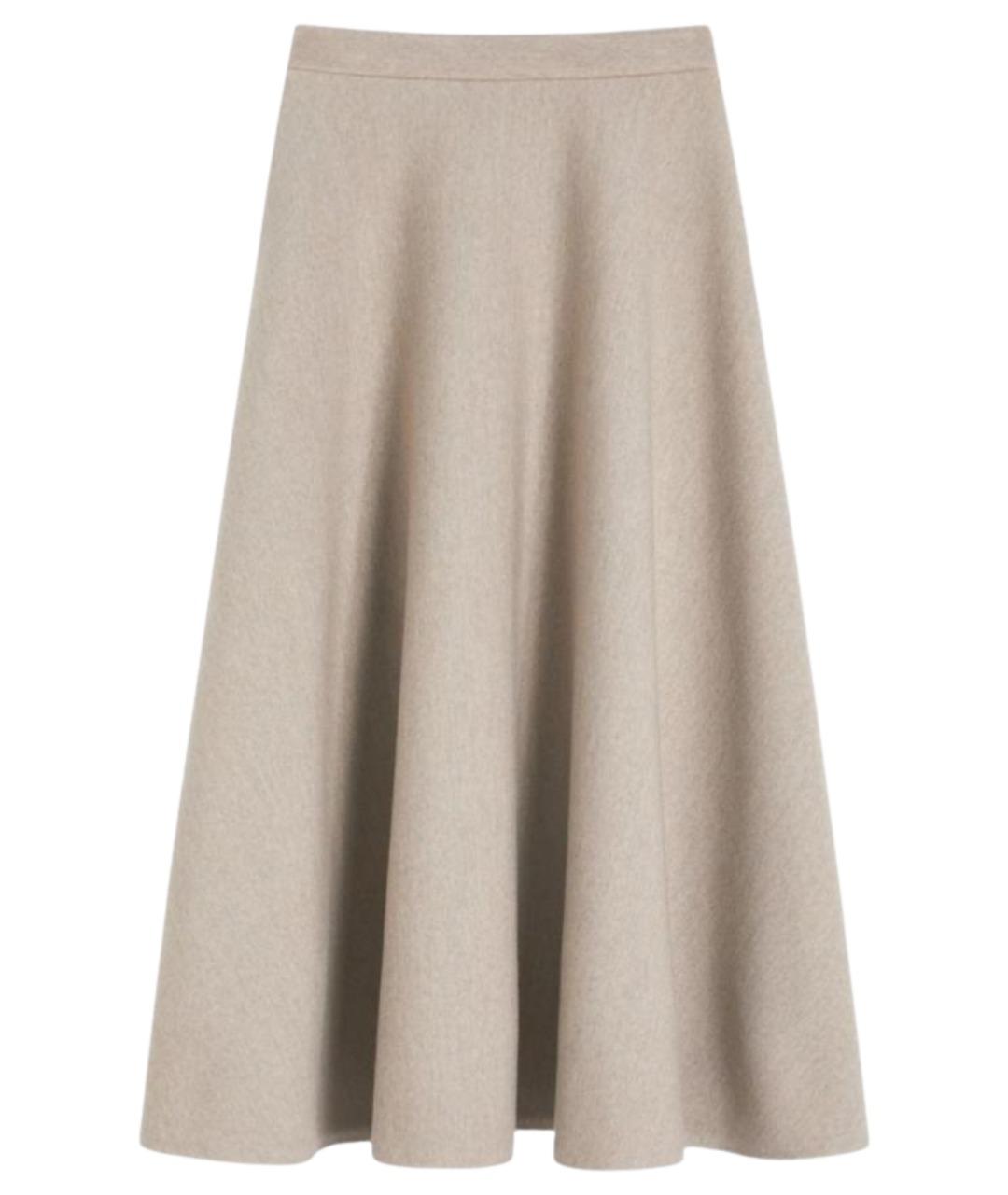 MAX MARA Бежевая полиэстеровая юбка миди, фото 1