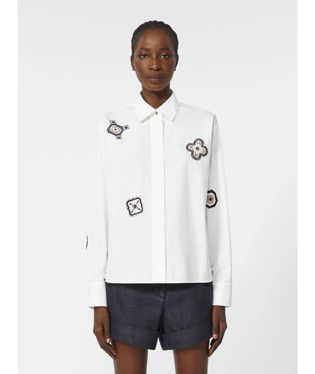 MAX MARA Белая хлопковая рубашка, фото 3