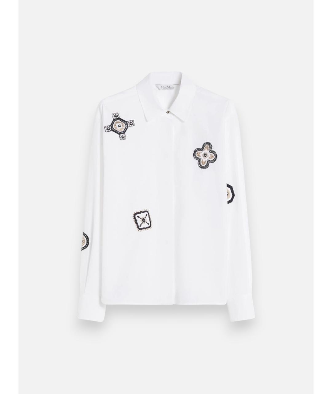 MAX MARA Белая хлопковая рубашка, фото 6