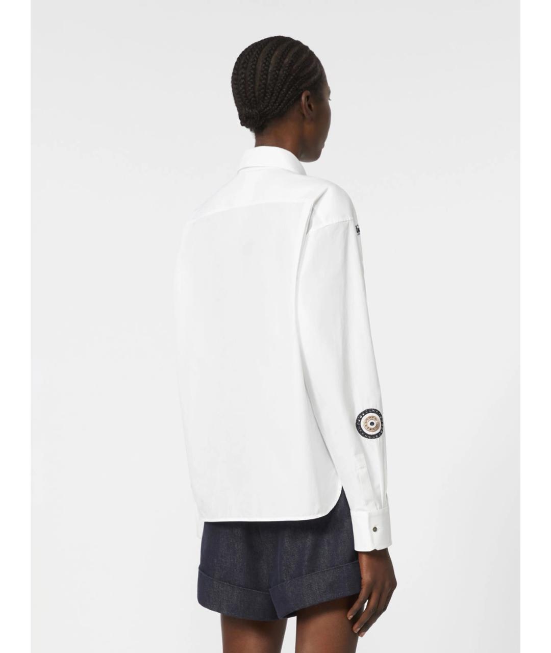 MAX MARA Белая хлопковая рубашка, фото 4