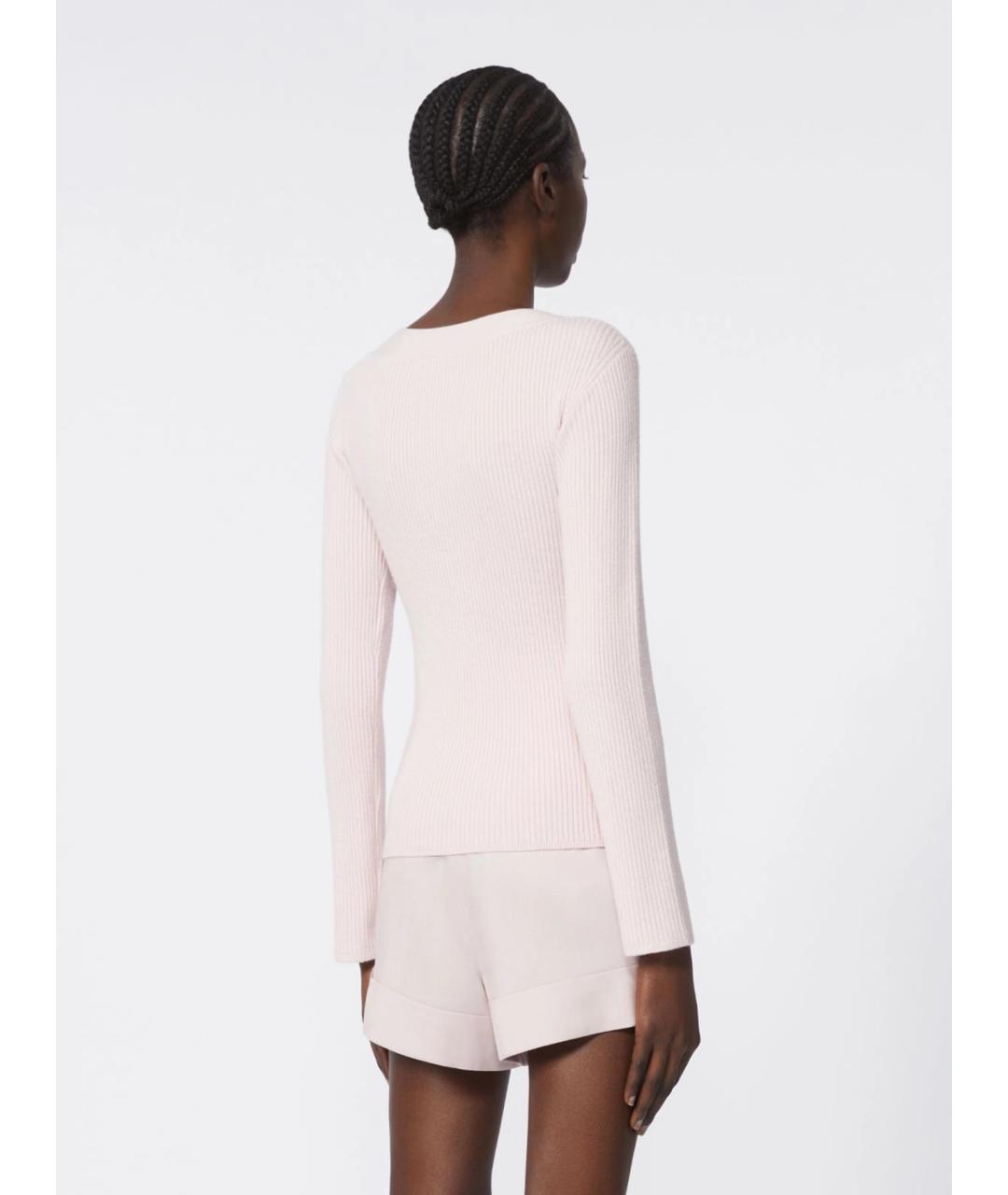 MAX MARA Розовый шерстяной кардиган, фото 4