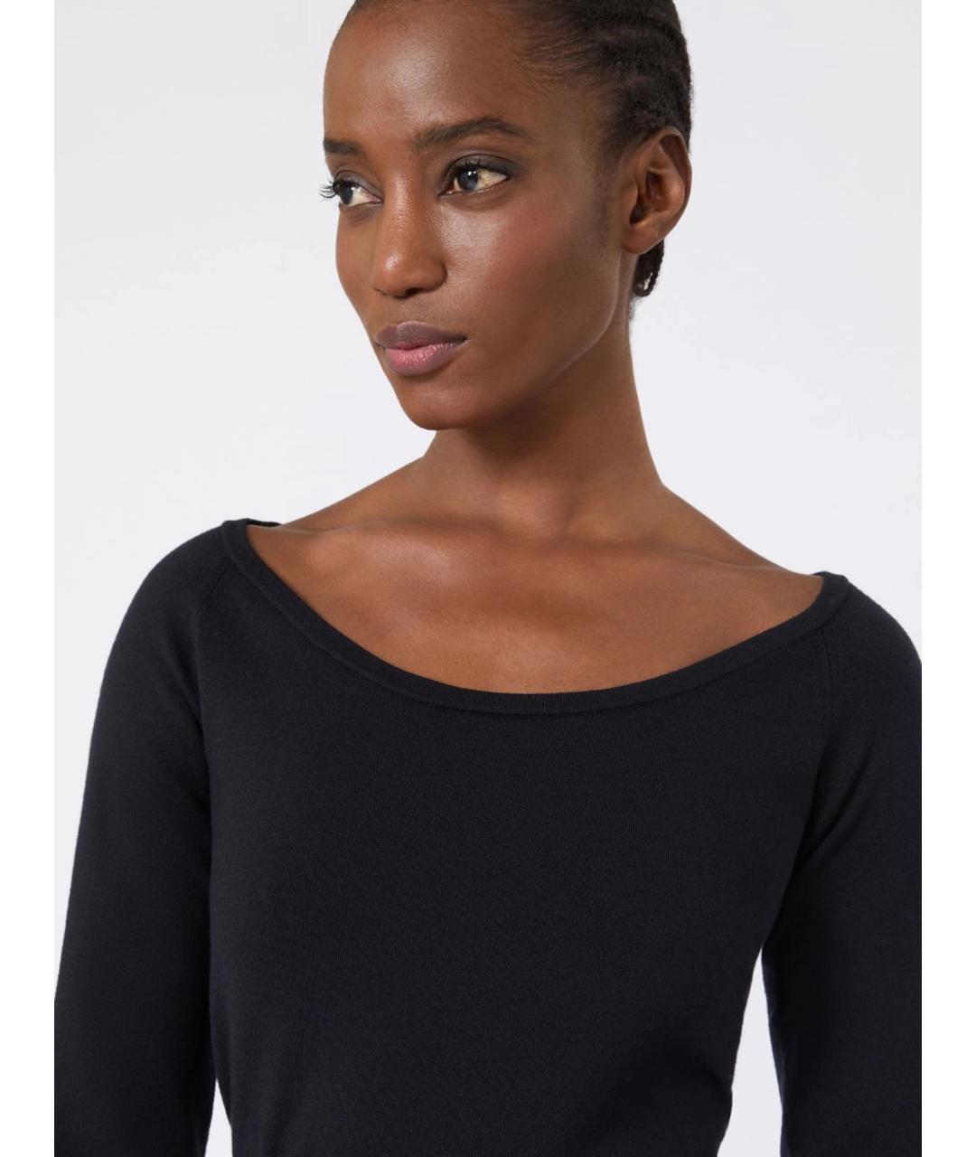 MAX MARA Темно-синий шерстяной джемпер / свитер, фото 3