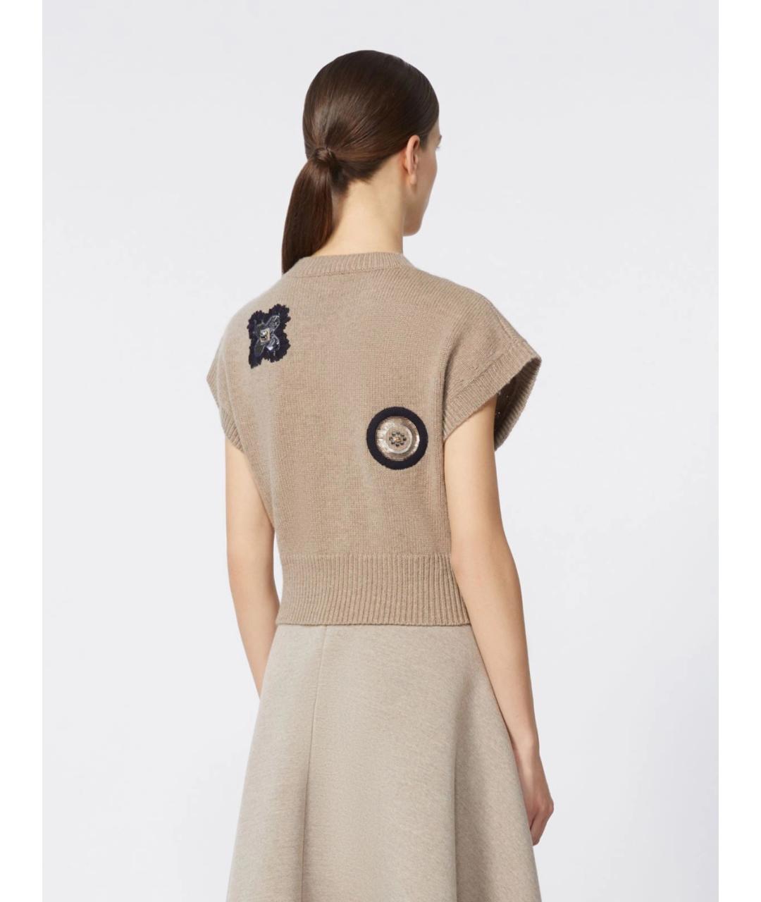 MAX MARA Бежевый шерстяной джемпер / свитер, фото 4