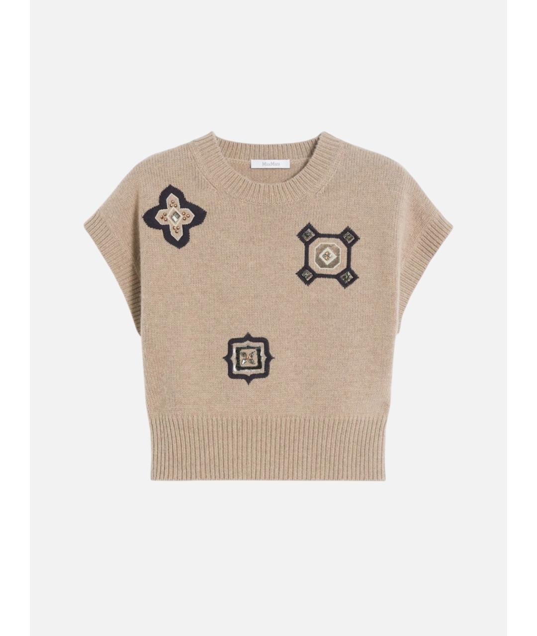 MAX MARA Бежевый шерстяной джемпер / свитер, фото 6