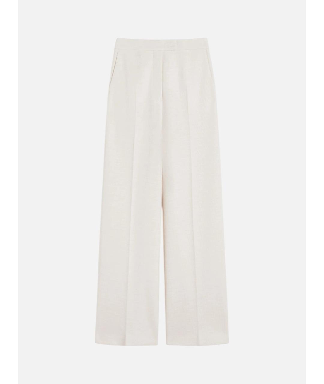 MAX MARA Бежевые шерстяные брюки широкие, фото 6