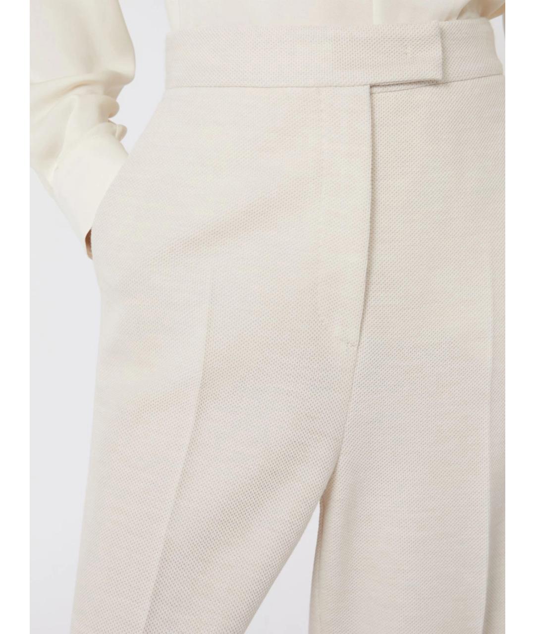 MAX MARA Бежевые шерстяные брюки широкие, фото 4