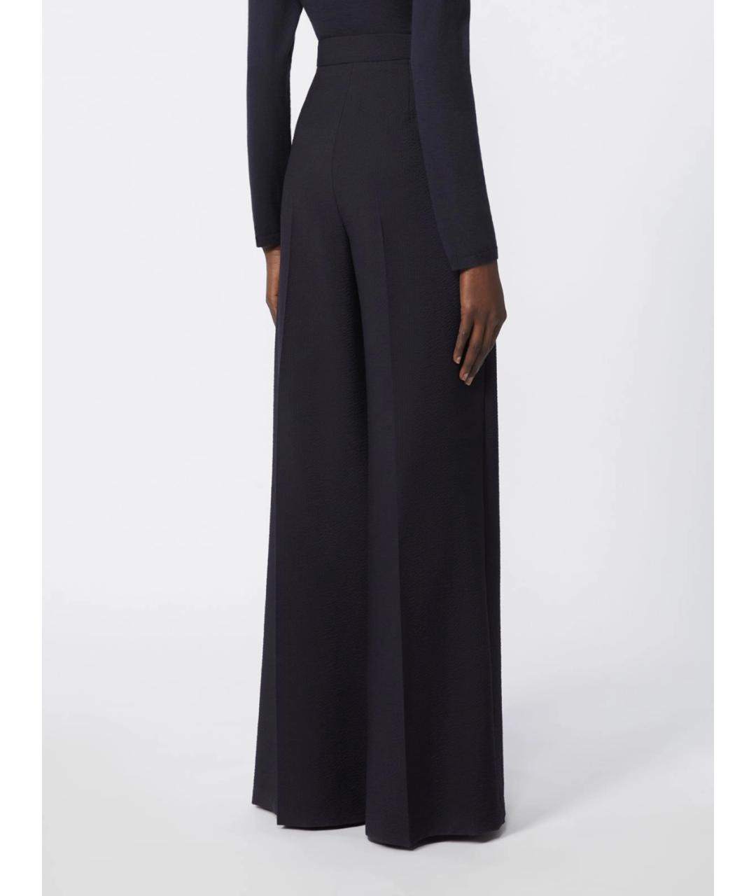 MAX MARA Черные шерстяные брюки широкие, фото 4