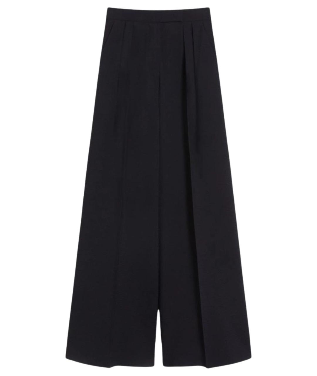 MAX MARA Черные шерстяные брюки широкие, фото 1