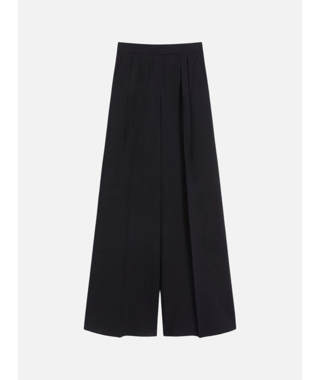 MAX MARA Черные шерстяные брюки широкие, фото 6