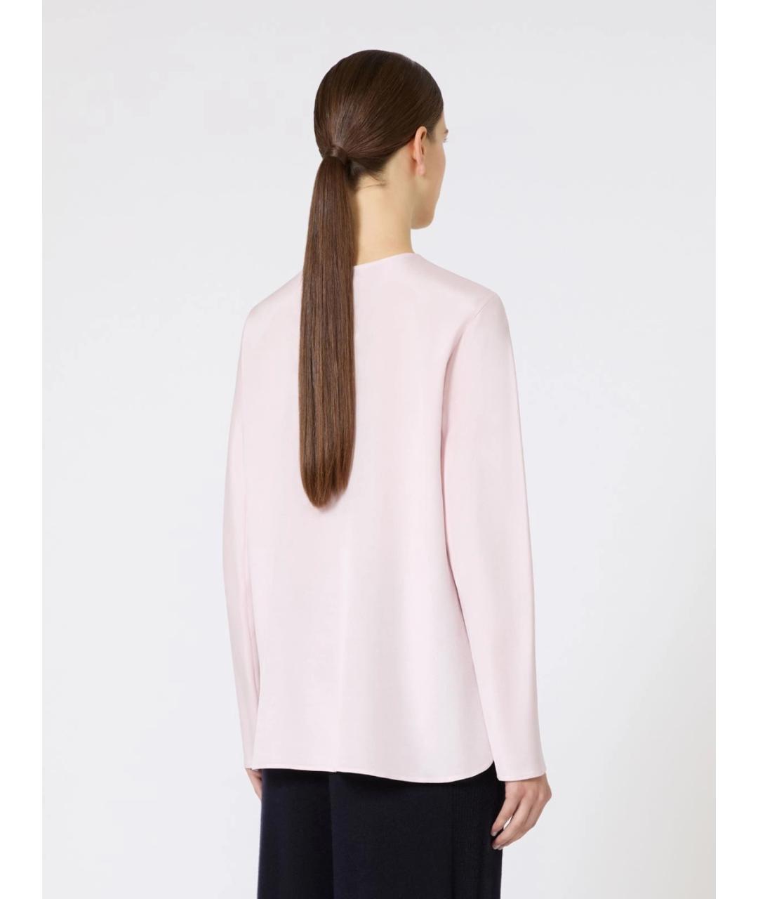 MAX MARA Розовая шелковая блузы, фото 4