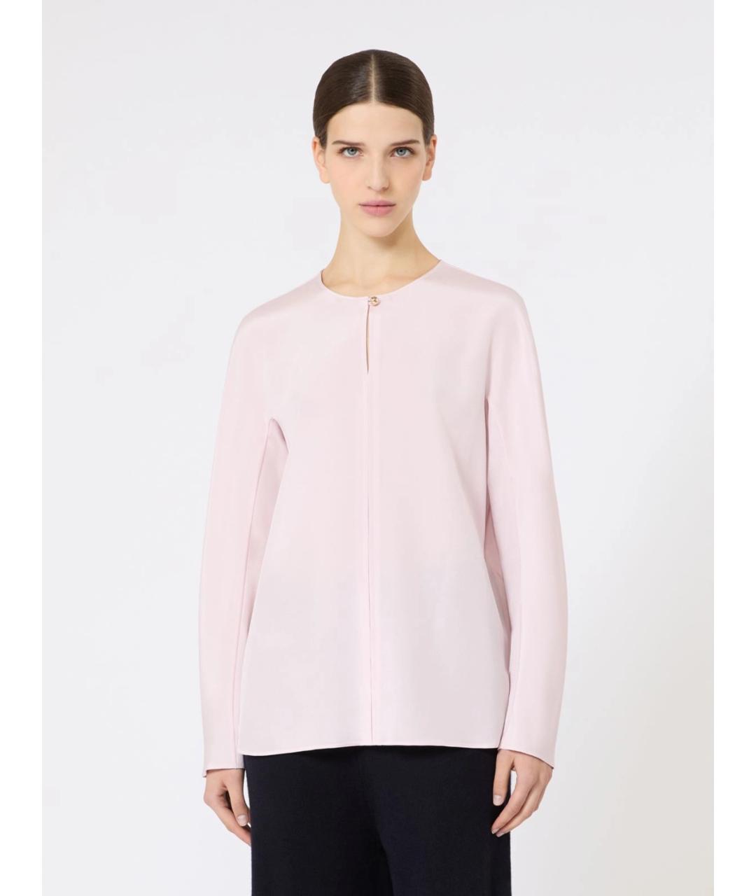 MAX MARA Розовая шелковая блузы, фото 3
