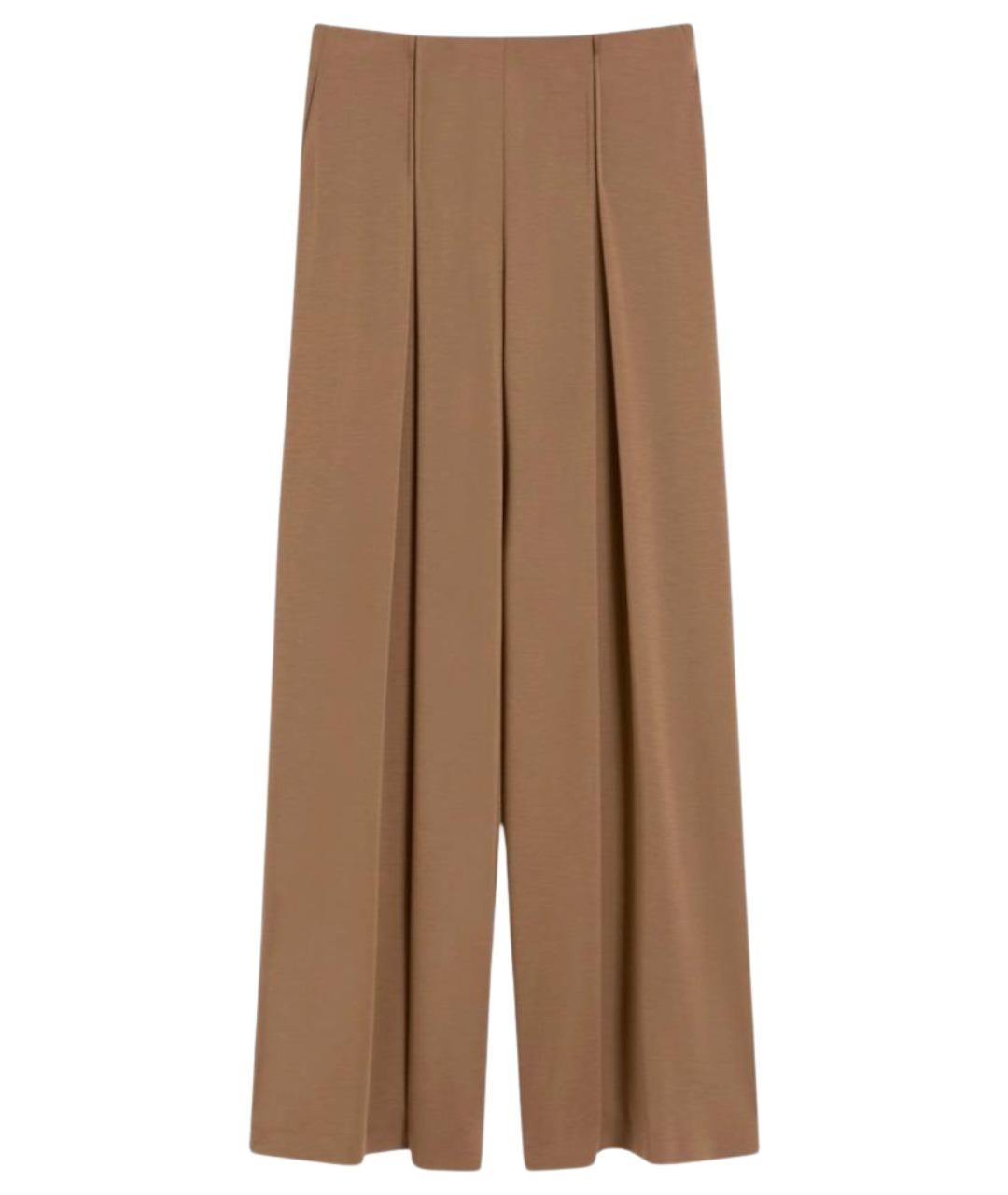 MAX MARA Бежевые шерстяные брюки широкие, фото 1