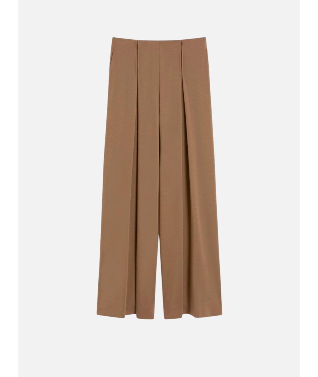 MAX MARA Бежевые шерстяные брюки широкие, фото 6