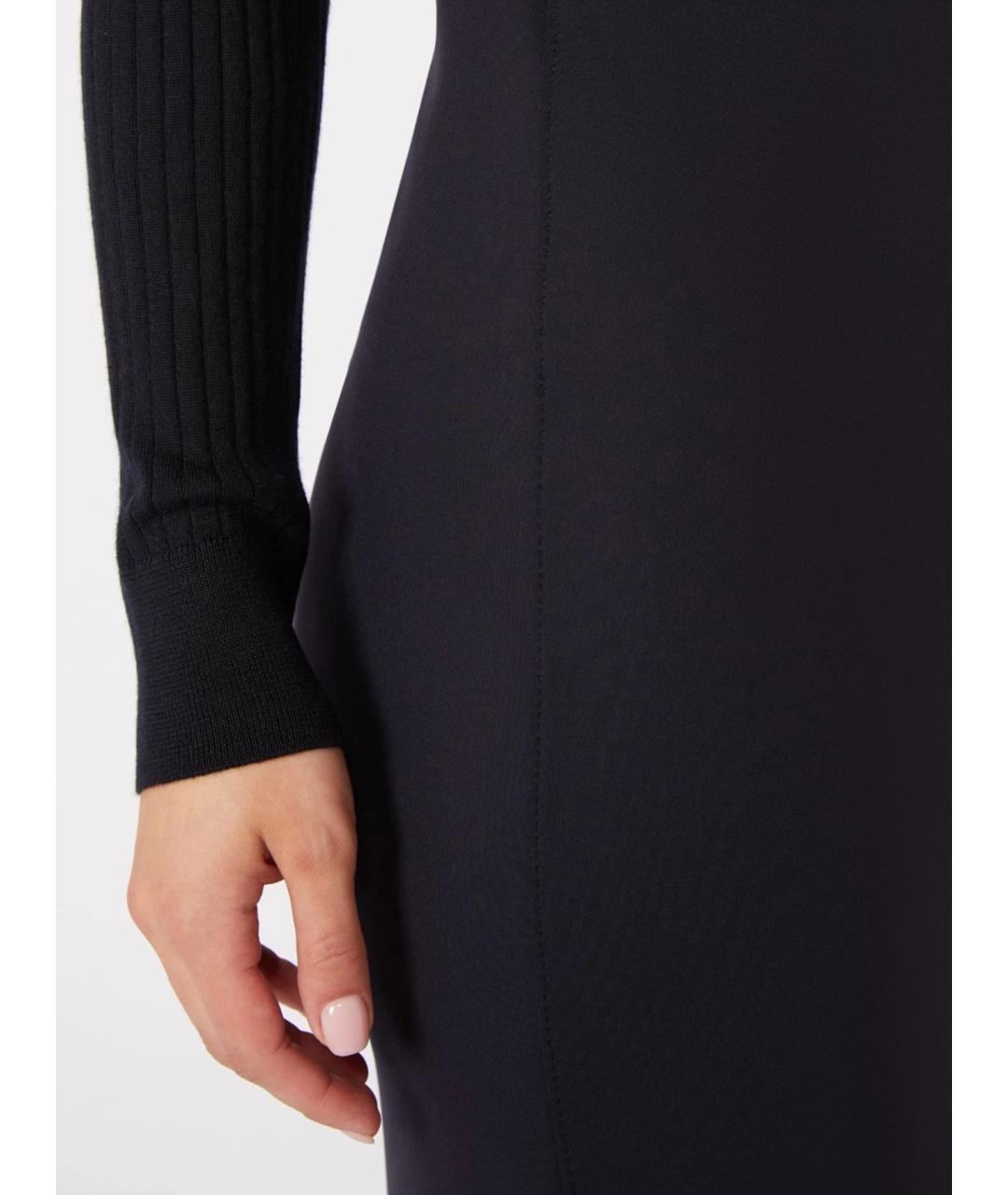 MAX MARA Темно-синяя полиамидовая юбка миди, фото 3