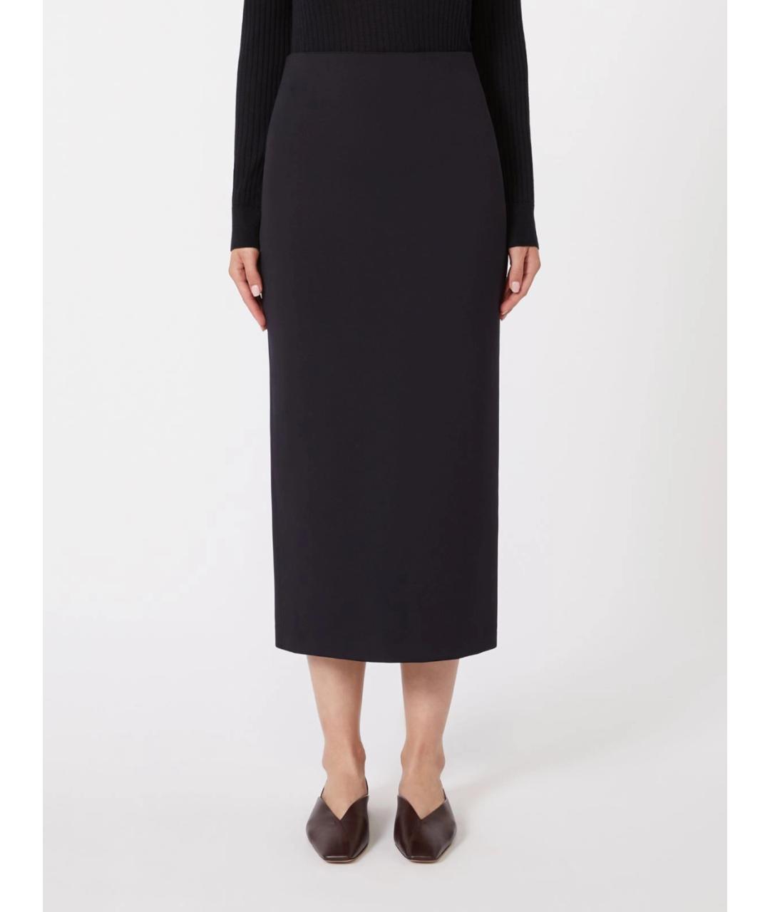 MAX MARA Темно-синяя полиамидовая юбка миди, фото 4