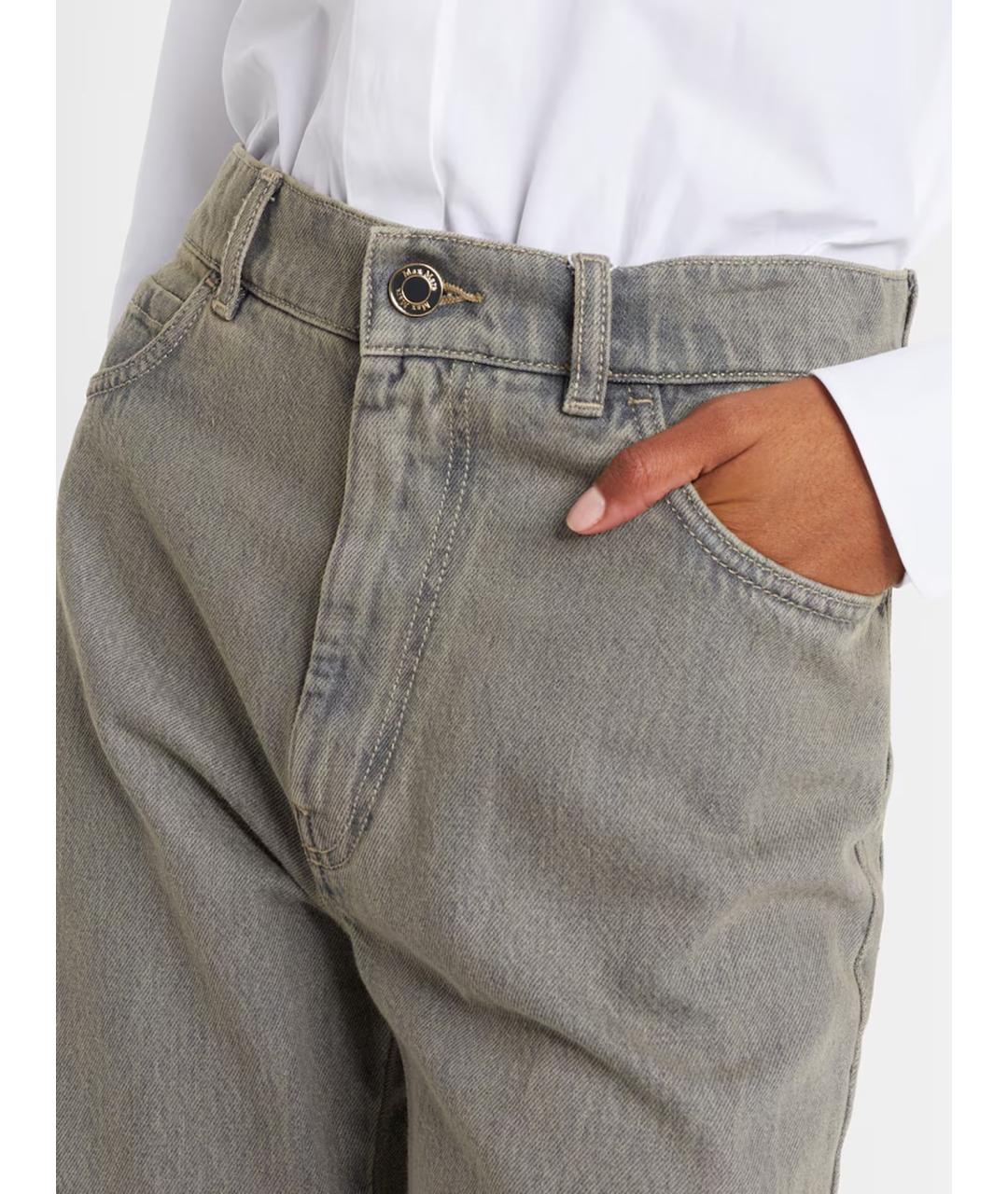 MAX MARA Серые хлопковые джинсы клеш, фото 4