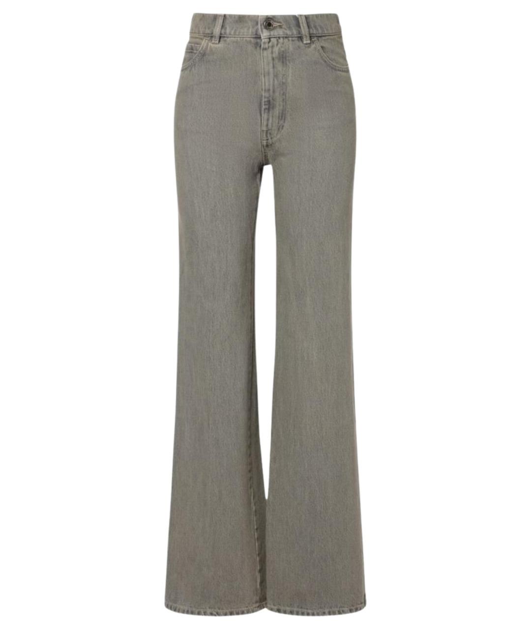 MAX MARA Серые хлопковые джинсы клеш, фото 1