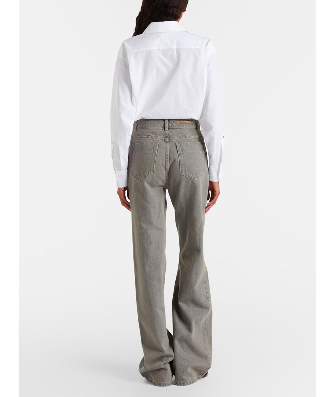 MAX MARA Серые хлопковые джинсы клеш, фото 3