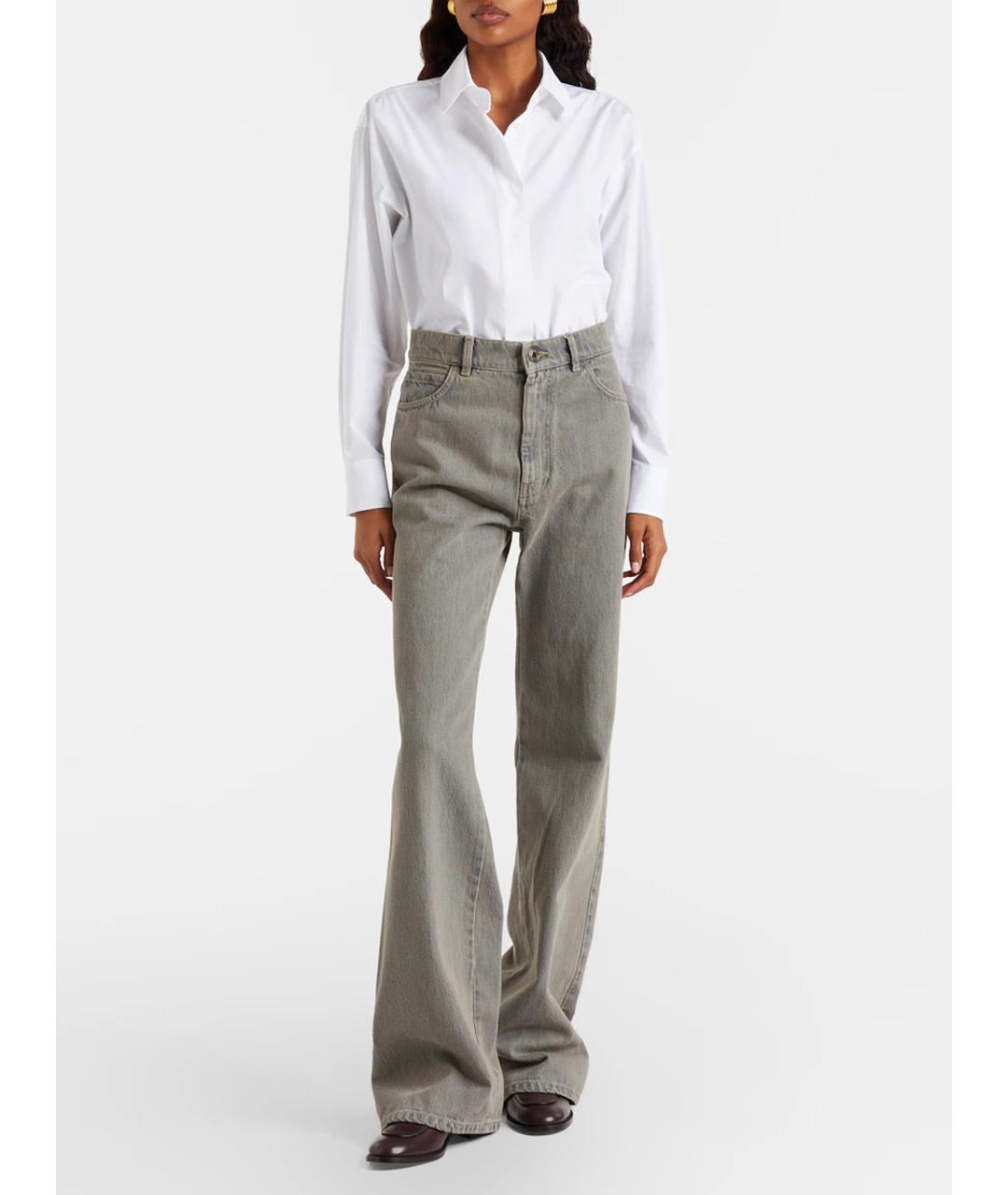 MAX MARA Серые хлопковые джинсы клеш, фото 2